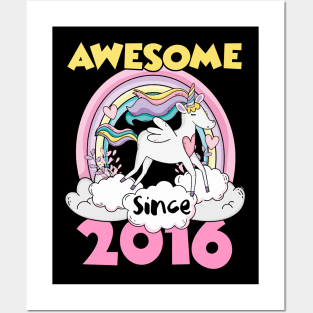 Cute Awesome Unicorn 2016 Funny Gift Pink Posters and Art